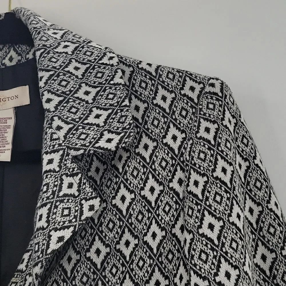 3For$20 Covington Blazer w/Black& White Diamond Design w/Shimmer size S - Picture 4 of 7
